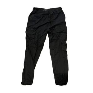 Forever 21 Black Cargo Joggers Mens S